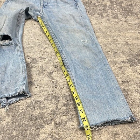 Agolde Riley High Rise Straight Crop Jeans in Shatter Light Blue Sz 24 - Picture 11 of 15